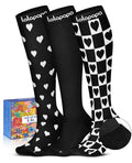 Cute Compression Socks for Women - color: Black, size: XX-Large