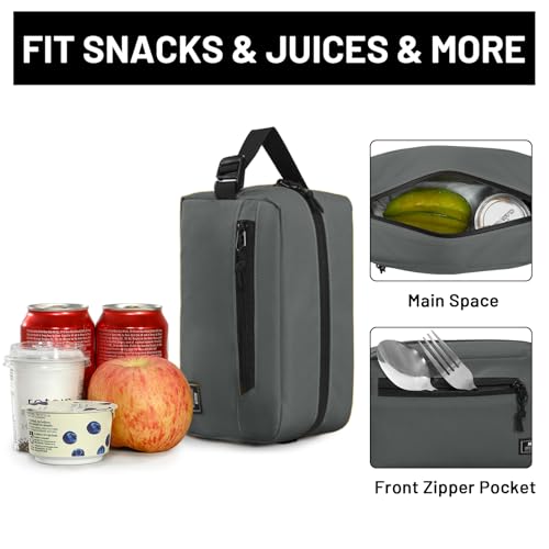 MIER Small Freezable Snack Bags Frozen Mini Cooler with 2 Gel Packs, Gray - color: Gray