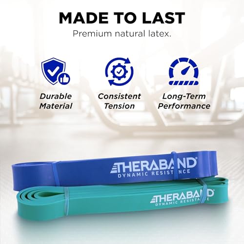 THERABAND High Resistance Band Set of 2, Exercise, Workout, Loop, M, 2-Pack - size: 2 Pack Medium (25-35 lbs)