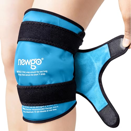 NEWGO Ice Pack for Knee, 360° Full Wrap Cold Compression Sleeve, Light Blue - color: Regular Light Blue 1-pack