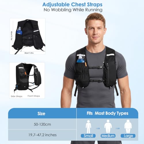 TOMSHOO Running Vest with 500ml Water Bottle for Women Men