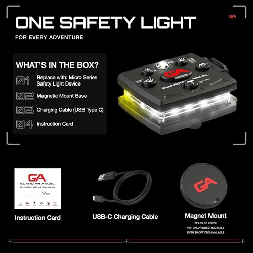Guardian Angel Micro Safety Light - White Front & Yellow Rear - color: White/Yellow