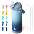 BJPKPK 18oz Insulated Water Bottle, Stainless Steel Bottle with Straw Lid - color: Sky, size: 18 Ounces
