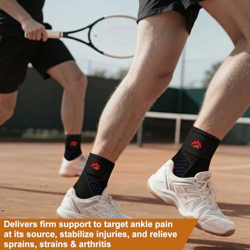 2Pack Adjustable Support Ankle Brace for Men Women Sports Football - size: Medium