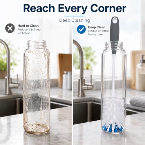 2 Pack Bottle Scrubbing Brushes - color: Gray