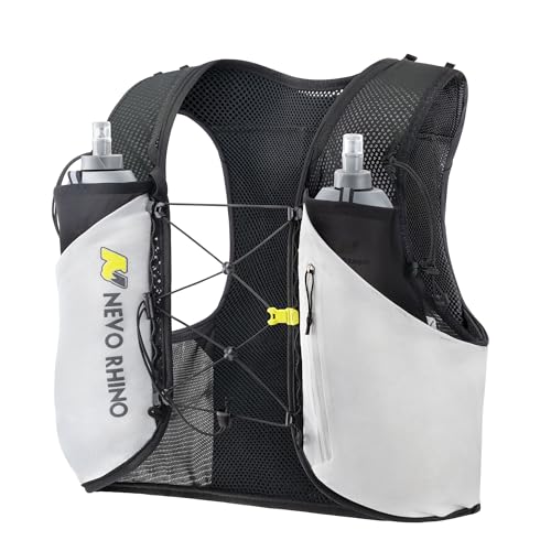 N NEVO RHINO 5L Running Vest, Water Vest Backpack with 2x500ml Soft Flasks - color: Black, size: Medium