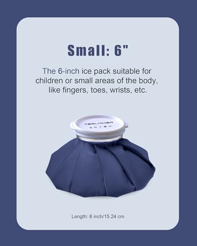 Ice Pack for Injuries Reusable, Ice Bags Reusable Hot Water Bag for Pain Relief, Hot & Cold Therapy Ice Bag, No-Leak Elastic Breathable Ice Cold Pack, Small Size 6" 2Pcs - style: 6"