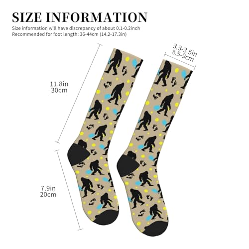 FREEHOTU Compression Knee High Socks for Women/Men Circulation 15-20 Mmhg - color: Pickball Sasquatch
