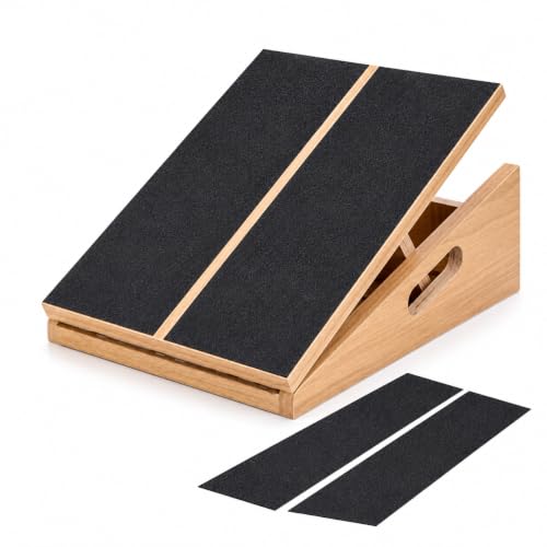 Adjustable Wooden Slant Board for Calf Stretching, 5 Angles