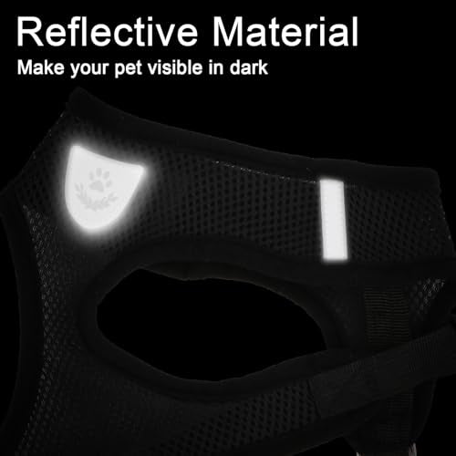Hypeety Dog Vest Harness No-Pull Reflective Step-in Air Mesh Vest, Black, M - color: Black, size: M