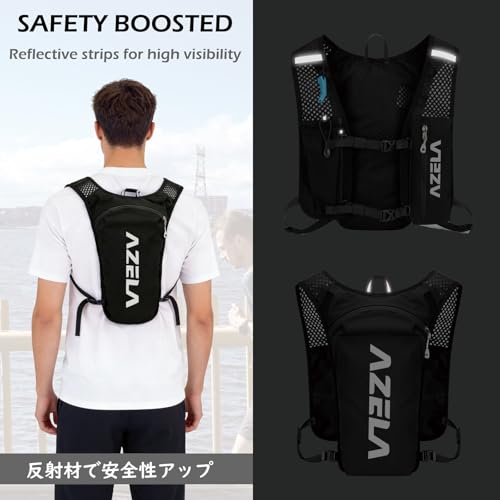 TRIWONDER Hydration Vest Running Backpack for Men & Women, Water Pack for Hiking, Camping, Climbing & Cycling, Lightweight Daypack - color: 04 Black - with a 350ml Soft Flask
