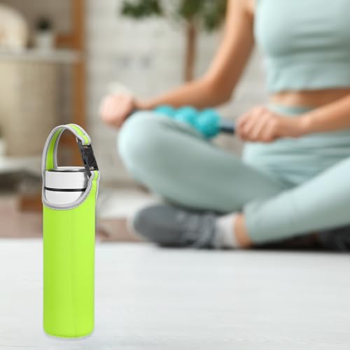 uxcell 2pcs Neoprene Water Bottle Sleeve, 15.5-20oz Insulated Water Glass Bottle Carrier Bag Collapsible Drink Bottle Sleeve Cover Holder with 2 Straps, Green - color: Green
