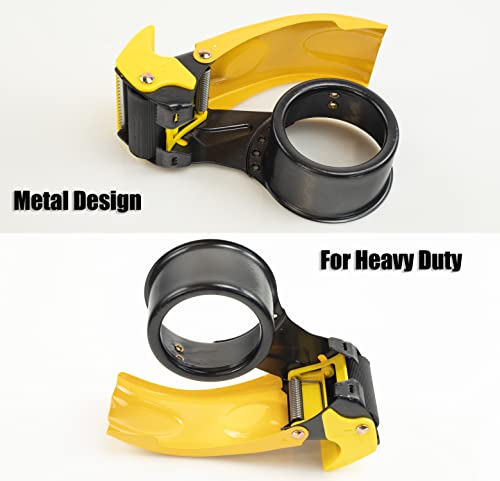 Blade Safety Pink Cover Packing Tape Dispenser Gun 2-Inch, 2 Pack Metal Tape Gun with Safety Protection, 3-Inch Inner Paper Core