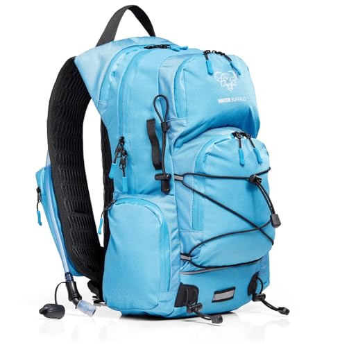 Water Buffalo Sherpa 22L Hiking Hydration Backpack, 2L Bladder - color: Light Blue