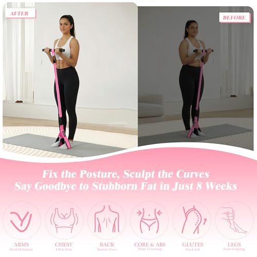 3-Tube Pedal Resistance Band w/Handles, 30/40LBS Sit Workout Gear - color: pink, size: 40lbs