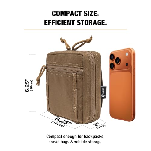 TSPRO MOLLE Utility Pouch, Tactical Admin Pouch, Belt Gear Organizer - color: Khaki
