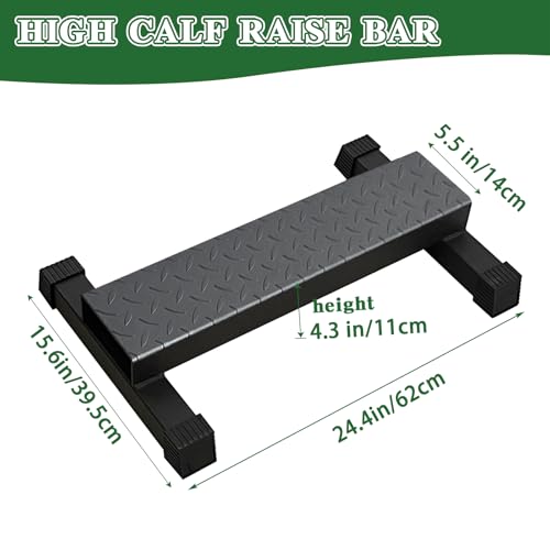 BLUSLM Steel Calf Raise Bar, Standing Machine for Stretching, Squat, Foot Stretch, Anti-Slip Solid Block - color: Black 03