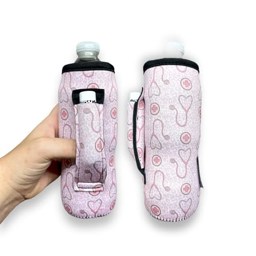 Drink Handlers Water Bottle Handler - Fits 16oz Water & Soda Bottles or 19-24oz Cans - Nurse Leopard - color: Nurse Leopard