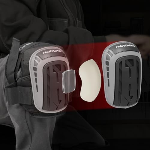 GRENPRO Heavy Duty Knee Pads, Gel Foam, Construction Work Gardening Gray - color: Gray