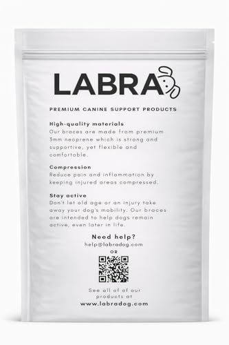 Labra Dog Rear Leg Hock Joint Compression Wrap - Supportive Brace for Weak Back Legs, ACL Tear, and Joint Discomfort - Adjustable Hind Leg Support for Senior Dogs - Large - size: Large