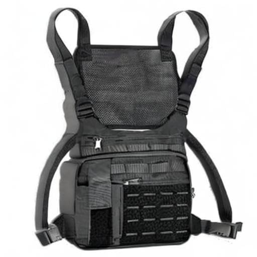 KINGSLONG Running Vest, Chest Bag for Men, Chest Pack, Hiking (B-Black) - color: B-Black