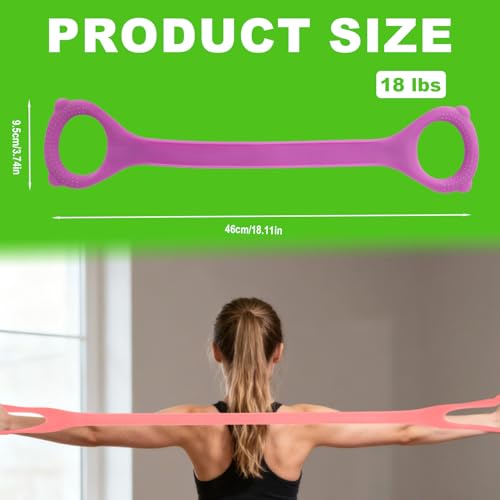 2pcs Figure 8 Fitness Keep Resistance Band, Elastic Rope Stretch Stretching Fitness Band Training Exercise Workout Bands for Women Yoga Pilates Physical (Purple, Pink)