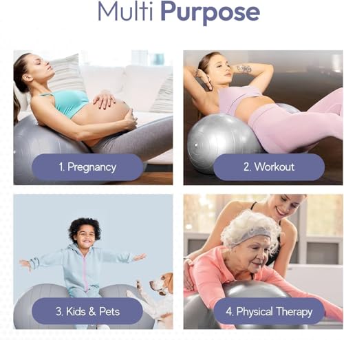 Peanut Ball,Exercise Yoga Pregnancy Ball,Peanut Stability for Kids Therapy,Labor Birthing,Core Strength Training with Pump