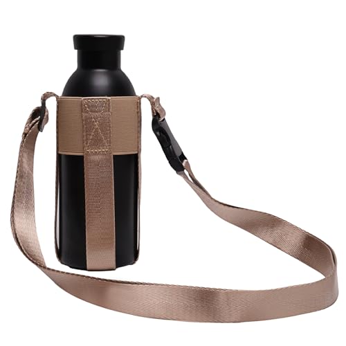 Water Bottle strap,Simple&Adjustable Crossbody strap(Bottle Excluded) - color: Khaki12-32oz