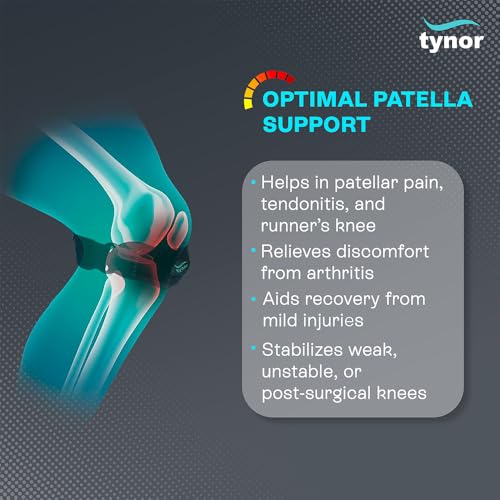 TYNOR Patellar Tendon Knee Support Strap Adjustable Neoprene Knee Stabilizer Band With Gel Pad Knee Brace For Knee Pain, Tendonitis, Running, Hiking, Basketball Volleyball Tennis, One Size, 1 Pair - style: Black Pair