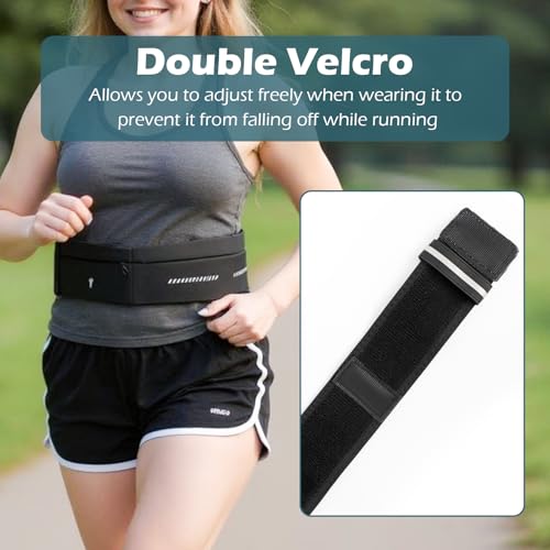 Slim Running Belt for Men and Women, Running Waist Pack - color: Black-large