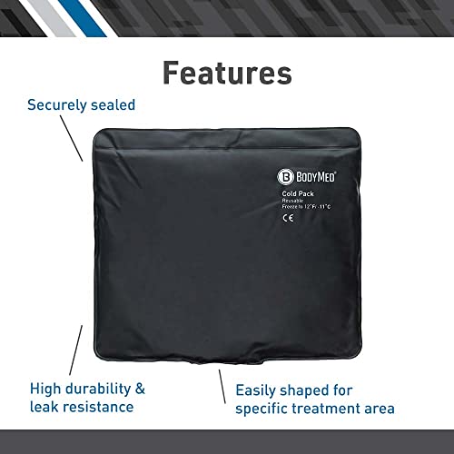BodyMed Heavy Duty Reusable Urethane Ice Pack for Neck - Professional Grade Cold Therapy for Injuries, Aches, Swelling, Bruises, Sprains - 23 in. Long (Neck Contour) - size: 23 Inch Long (Neck Contour)
