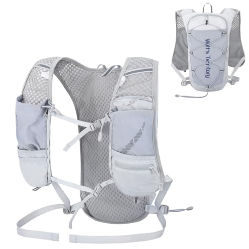 Azarxis Running Vest Hydration Pack 5L Backpack Lightweight Breathable Water Daypack for Women Men Marathon Trail Race Running Hiking Biking (Grey - Only Backpack) - color: #5 Grey - Only Backpack