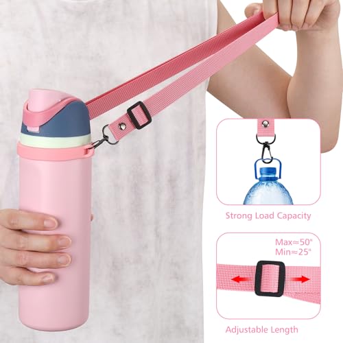 Accmor Water Bottle Strap Compatible with Owala Freesip Sway 30 oz 40 oz and Owala Freesip 24 oz 32 oz 40 oz, Adjustable Portable Water Bottle Handle Strap for Owala - color: pink