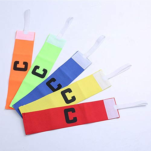 6 Pieces Elastic Soccer Captain Armband Adjustable Football Basketball Player Bands for Adult Youth - color: Green