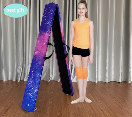 Marfula 6 FT / 8 FT / 9 FT Folding Gymnastics Beam Foam Balance Floor Beam - color: Magic Star, size: 8 Ft