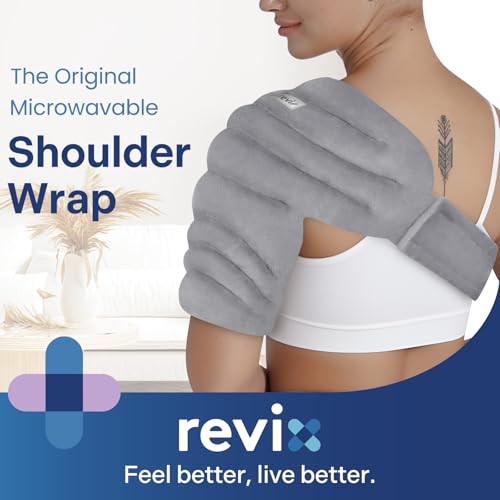 REVIX Shoulder Heating Pad Microwavable for Rotator Cuff, Moist Heat, Gray - size: Standard
