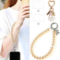 C.J.M.K Beaded Phone Wristband, Lanyard Chain - color: 05-metallic