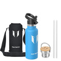 Super Sparrow Stainless Steel Water Bottle - 500ml - Vacuum Insulated - Standard Mouth Flask - BPA Free - Sky Blue - Adult - Travel, Running, Yoga, Hiking - color: Sky Blue, size: 16.9 Ounces