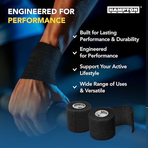 Hampton Adams Self Adhesive Bandage Wrap, Pet Safe, Cohesive Hold - color: Black