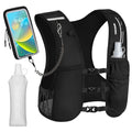 MOKURA Running Vest for Women Men with 500ML Soft Flask & Phone Holder - color: Black, size: Medium