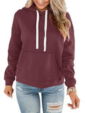 Women Hoodies Pullover Casual Loose Fit Long Sleeve Sweatshirt with Pockets - color: 2025 Dark Brown, size: X-Large