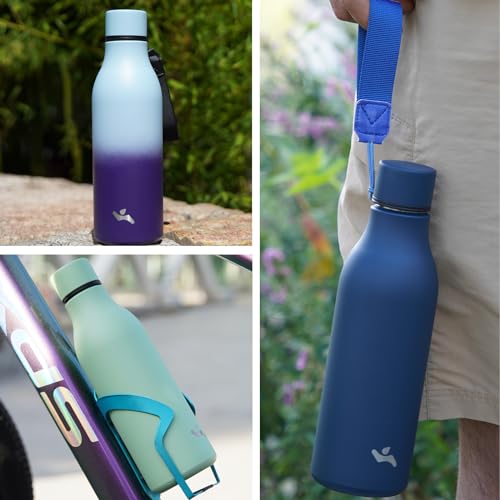 Konokyo 18 oz Insulated Stainless Steel Metal Water Bottle with Strap - color: Forest Green, size: 18 Ounces