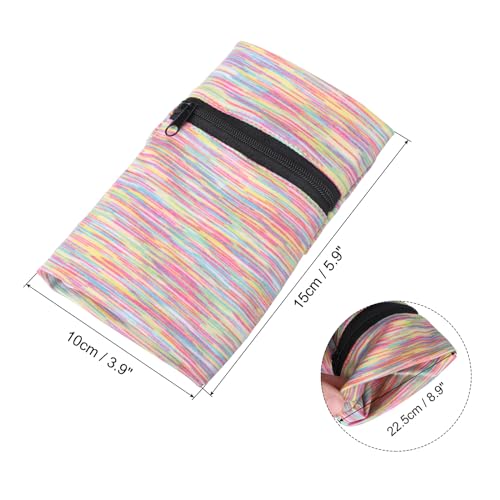 PATIKIL 6"x 4" Wrist Pouch, Wrist Wallet Sports Wristband Wallet with Zipper Pocket for Running Jogging Hiking Cycling Yoga, Colorful