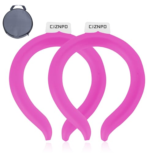 2PCS PCM Neck Cooling Tube with Insulated Bag, Reusable Ice Ring Neck Cooler Wrap, Wearable Cooling Neck Ring for Hot Weather Outdoor Work, TPU Gel Freezable Collar (Rose*2) - color: Double Rose