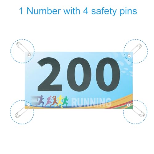 PATIKIL Tearproof Running Bib Numbers, Race Competitor Numbers - size: 7x4 Inch, style: 1-200