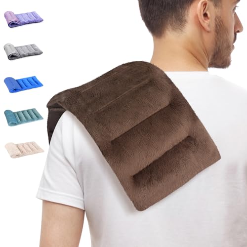 SuzziPad Microwave Heating Pad for Muscle Soreness Fatigue, 7"X16", Brown - color: Brown