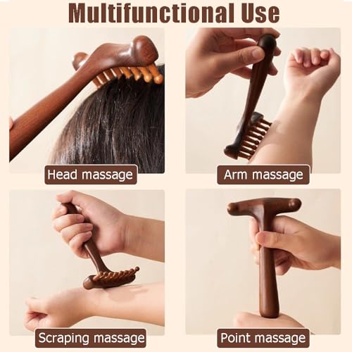 OULIGET Wood Gua Sha Massage Tools Set,Scraping Scalp Comb,Scraping Natural Wooden Gua Sha Tool for Headache,Back,Neck,Shoulder Relaxation,Neck Massage Comb. - style: Neck Massage Comb