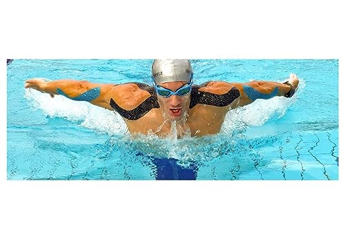FlexU Kinesiology Tape - Black, Bulk Pack (140 Pre-Cut 2"x10" I-Strips, 35m) - Athletic Support Tape for Clinics, Teams & Gyms - Waterproof, Latex-Free, Hypoallergenic - color: Black Pre-cut