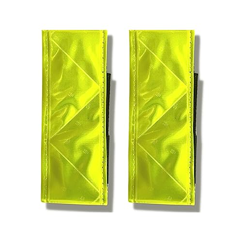 Vincita Reflective Bands - Highly Visible Safety Reflective Bands for Cycling, Walking, Running, and Hiking - Suitable with Molle Webbing On Backpack (Pair of 2) - color: 2 Inch Green
