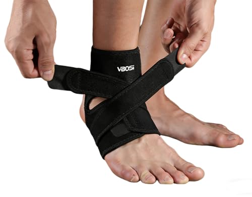 Ankle Brace Elastic Ankle Supports for Men Women, Adjustable Ankle Compression Brace, Plantar Fasciitis Relief Achilles Tendonitis Brace Achilles Tendonitis Wrap, Ankle Brace Basketball Football Running, Pack of 1